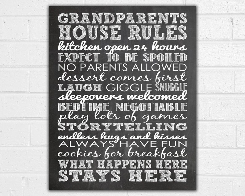 Grandparents' Rules Print
