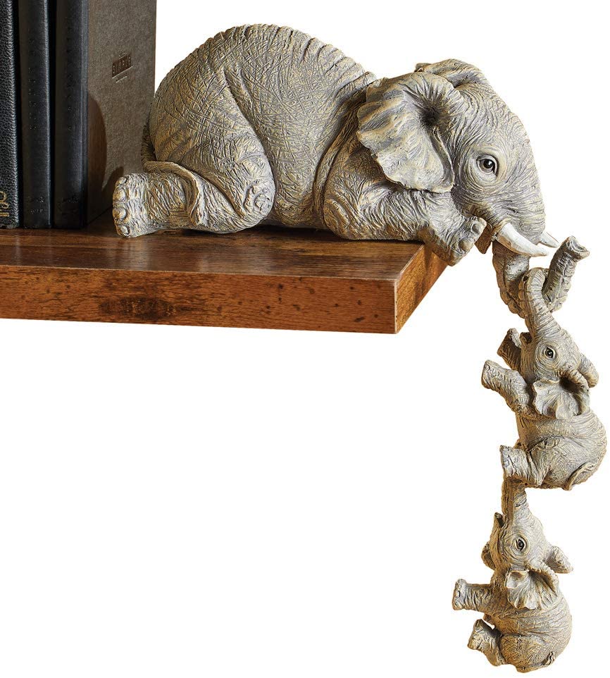 Elephants Hanging from a Shelf or Tabletop