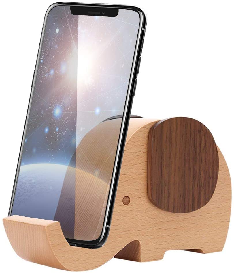 Wooden Elephant Phone Stand