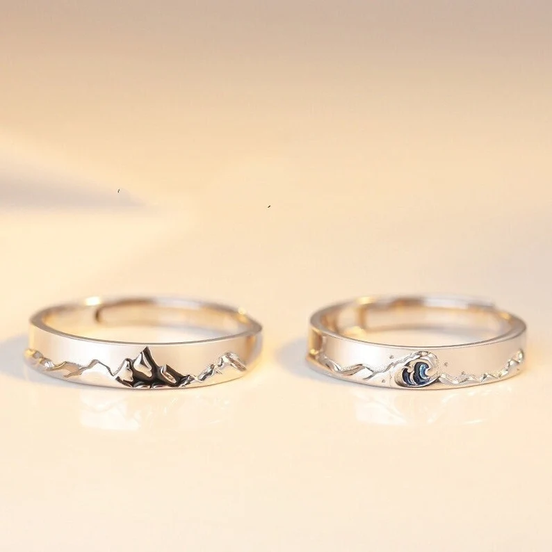 Moutain Ocean Couple Ring