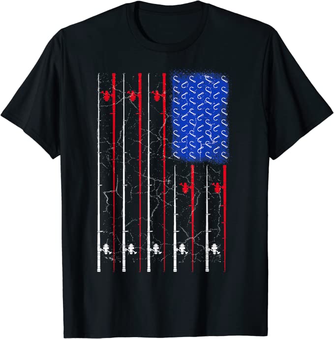 US Flag Fishing Rod Shirt