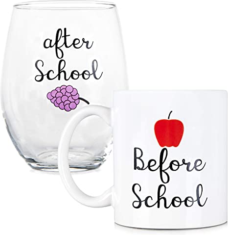 Mug and Wine Glass Set