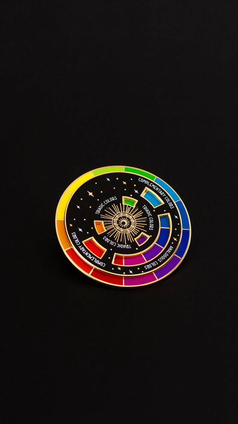Interactive Color Wheel Enamel Pin