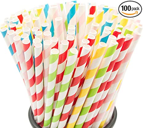 Rainbow Colored Paper Straws
